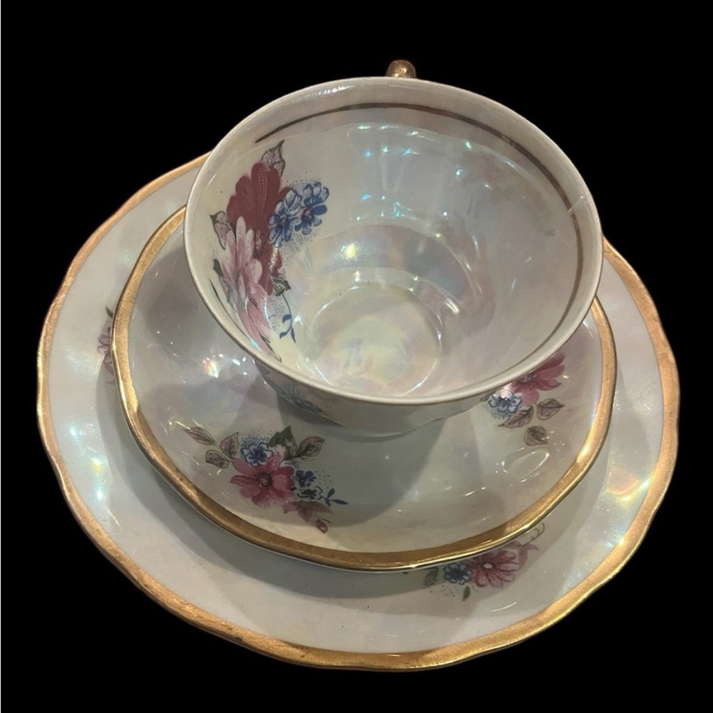 Vintage Poland chadzeiz 3 piece china cup saucer and plate